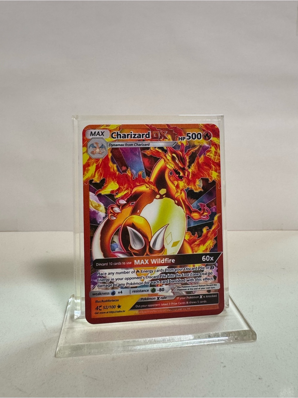 Pokemon Charizard DX 52/100 Metal Gold Card Collectible/Gift/Fan Art
